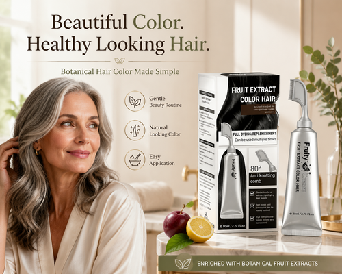 🍇Fruit Extract Hair Dye Comb/ Hair Dye Cream Portable Home Use, Gentle Plant-Based Hair Dye, Reusable No Mix Hair Color✨