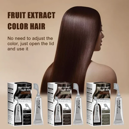 🍇Fruit Extract Hair Dye Comb/ Hair Dye Cream Portable Home Use, Gentle Plant-Based Hair Dye, Reusable No Mix Hair Color✨